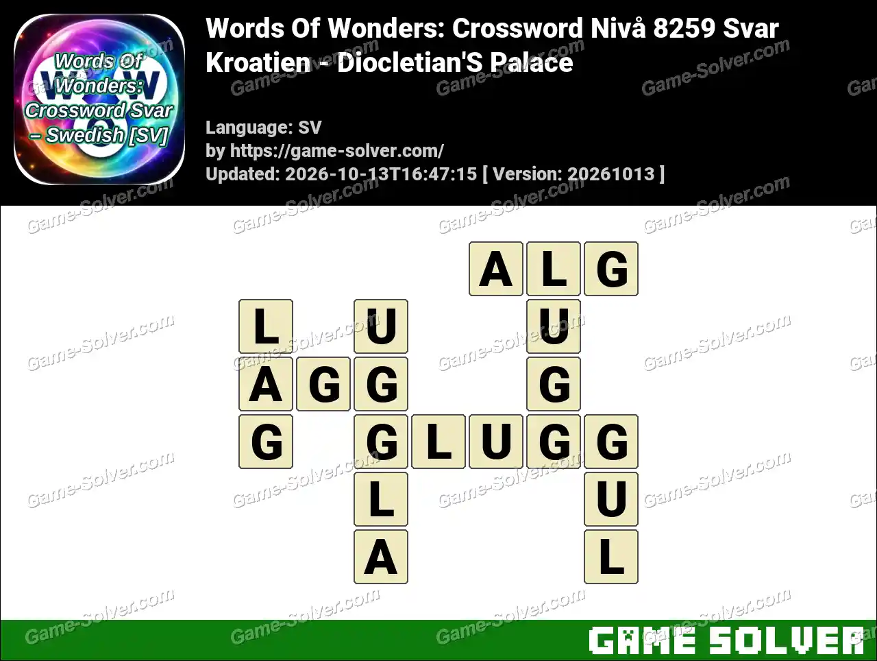 Words Of Wonders: Crossword Nivå 8259 Svar – Kroatien – Diocletian’S Palace